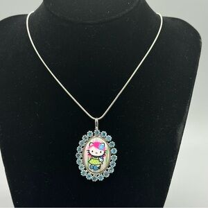 Tarina Taratino Hello Kitty Pink Head Collection Crystal Pendant Necklace 18"